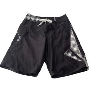 Volcom Boys Size 20‎ Waist 30" Black Swimming Trunks